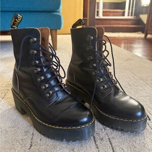 Dr. Martens Black Leather Moto Boots